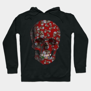 Happy Skull Random Pattern (Red) Hoodie